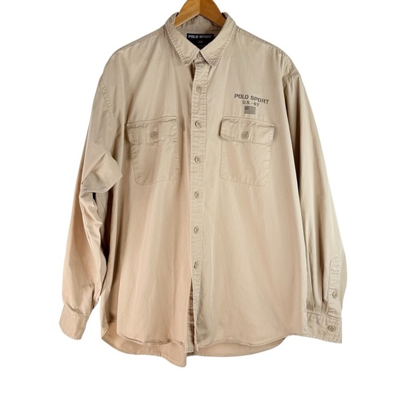 Polo Ralph Lauren Other - Polo Sport Men Whitfield long sleeve button-down shirt Khaki  Cotton Size XXL